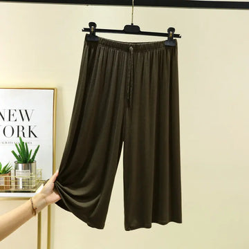 Women's 3/4 Fashion Designer Wide Leg 2-6XL Pants (Plus Size)-Women's Fashion Designer Plus Size Leggings / Pants-Women's fashion designer plus size clothes